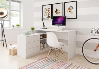 TEO písací stolík, farba: biela