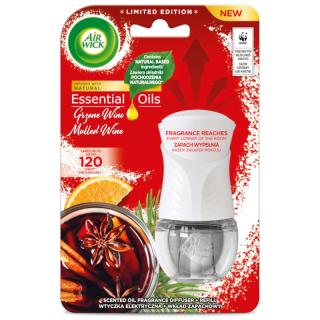 Air Wick Essential Oils Elektrický osviežovač vzduchu strojček a náplň vôňa škorica a pomaranč 19 ml