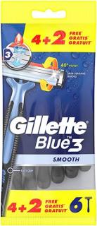 Gillette Blue 3 Smooth - 4+2 ks jednorázové žiletky