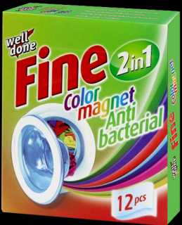 Well Done Fine Color Magnet Antibakterial obrúsky 12 ks