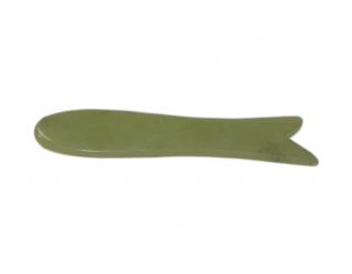 Gua sha škrabka rybička zo zeleného jadeitu
