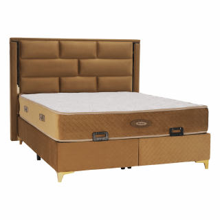 Boxspringová posteľ GOLDBIA svetlohnedá Rozmer: 160x200 cm