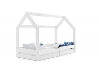 Detská masívna posteľ Domek 1 Farba: Biela