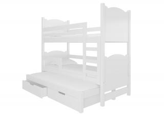 Detská poschodová posteľ Leticia 3 Farba: Biela