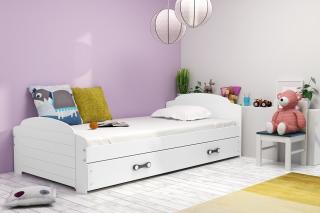 Jednolôžková masívna posteľ Lili Farba: Biela + Biela