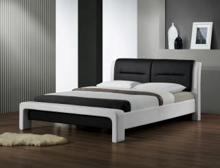 Jednolôžková posteľ Cassandra 120 Farba: Bielo - čierna ekokoža
