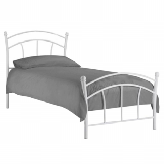 Kovová posteľ s roštom 90x200, BURZUM biela