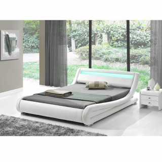 Moderná posteľ s RGB LED osvetlením FILIDA biela Rozmer: 160x200cm