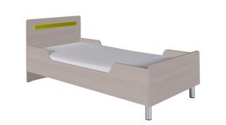 NEMO jednolôžková posteľ N12 Farba: Jesion werona + Zelený lesk