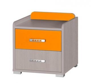 Nočný stolík Nemo N8 Farba: Jesion werona + Oranžový lesk