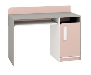 Počítačový stolík IQ 11 biela/ružová/sivá Farba: Ružová