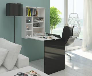 Sklápací stolík Hide - lesk Farba: Biely mat + čierny lesk