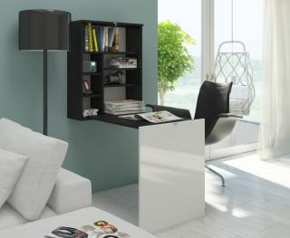 Sklápací stolík Hide - lesk Farba: Čierny mat + biely lesk
