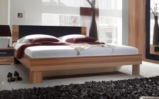 VERA manželská posteľ + 2x nočný stolík Farba: Orech + Čierna 229SDH