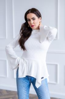 PEPLUM TOP “CHLOÉ” S PRINECHANÝM ROLÁKOM A ŠIROKÝMI RUKÁVMI