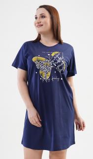 Dámska nočná košeľa s krátkym rukávom Melanie Varianta: tmavě modrá; 1XL