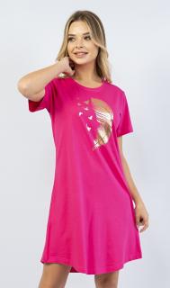 Dámska nočná košeľa s krátkym rukávom Pierko Varianta: tmavě růžová; 1XL