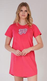 Dámska nočná košeľa s krátkym rukávom Super girl Varianta: korálová; L