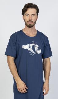 Pánska nočná košeľa s krátkym rukávom Angler Fish Varianta: tmavě modrá; M