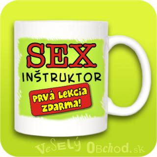 Humorný hrnček - Sex inštruktor prvá lekcia zdarma