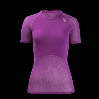 Dámske funkčné tričko krátky rukáv fialová, Sieťovina/Merino Veľkosť: XL