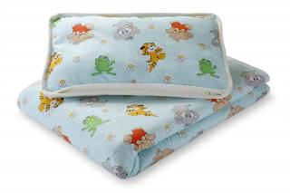 Detská posteľná súprava vankúš a prikrývka, kašmír + bavlna, zelený s tigrom
