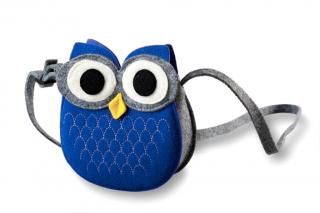 Filcová kabelka pre deti, modrá sovička