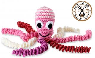 Háčkovaná chobotnička pre novorodencov, ružová  ručná práca