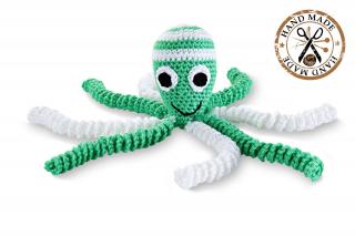 Háčkovaná chobotnička pre novorodencov, zelená  ručná práca