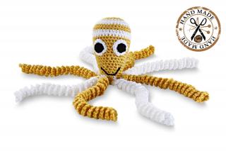 Háčkovaná chobotnička pre novorodencov, žltá  ručná práca
