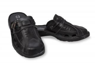 Pánske kožené sandále, čierne Veľkosť obuvi: 40