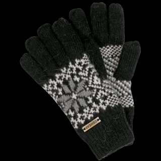 Pletené prstové rukavice Angora čierne