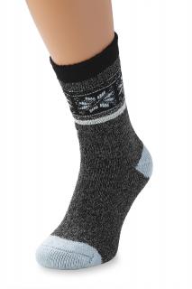 Ponožky Alpaca čierne, modrá vločka Veľkosť: 40-43