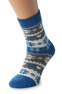 Ponožky Alpaca s nórskym vzorom, sivo-modré Veľkosť: 35-38