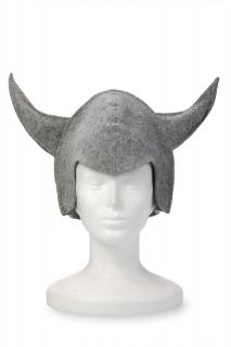 Saunová čapica Viking s rohmi, sivá