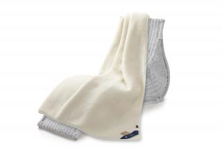 Vlnená Merino deka krémová 140x200 cm, austrálske merino