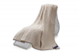 Vlnená Merino deka krémovo béžová 220x200 cm, austrálske merino