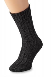 Vlnené ponožky 100% Merino, voľný lem, čierne Veľkosť: 35-38