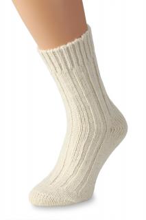 Vlnené ponožky 100% Merino, voľný lem, krémovo žltá Veľkosť: 35-38