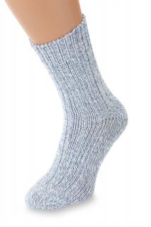 Vlnené ponožky 100% Merino, voľný lem, modrá Veľkosť: 35-38