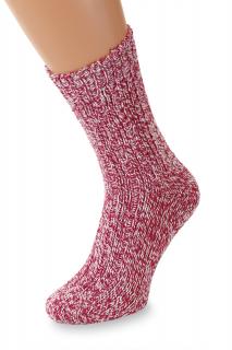 Vlnené ponožky 100% Merino, voľný lem, sýto ružové Veľkosť: 35-38