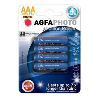 Batéria AAA (LR03) alkalická AGFAPHOTO Power 4ks  blister