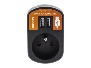 Predlžovací prívod 1 zásuvka, 2x USB, 5V/2100mA SENCOR ...