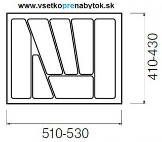 Príborník MINI pre šírku skrinky 600 mm (535x435mm (min.510x410mm) - biely)