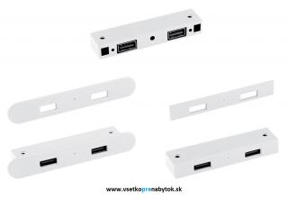 USB nabíjačka, 2 x nabíjacie výstupy (biela)
