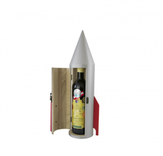 Box na 1 fľašu, raketa- drevený R0019 (R0019)