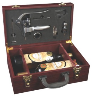 Darčekový box na 2 vína mahagón-deluxe otvárač Z0001 (Z0001)