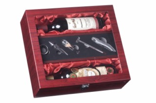 Darčekový box na 2 vína mahagón presklený Z0037 (Z0037)
