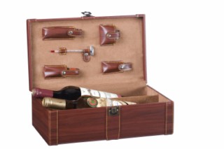 Darčekový box na 2 vína s príslušenstvom, umelá koža Z0012 (Z0012)