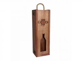 Drevená krabička na 1 víno 12 x 11 x 38 cm (F0030)
